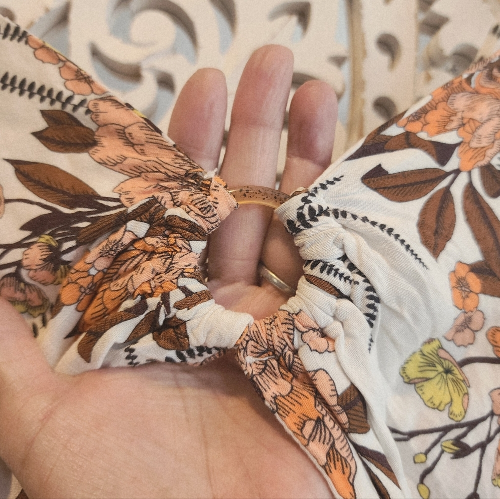 MAAJI CREMON AURORA TROPICAL FLORAL MAXI DRESS FRONT OPENING SIZE LARGE - Picture 8 of 16